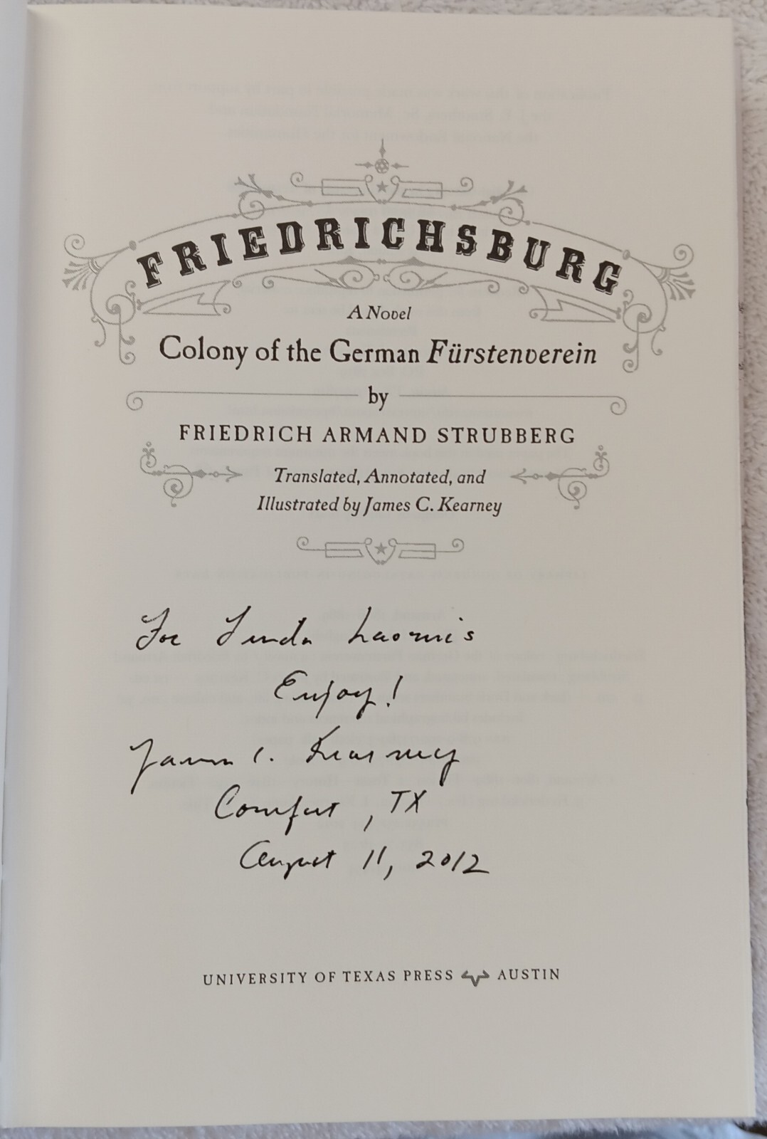 Friedrichsburg • Strubberg (2012 • 1st Ed. • Signed • VG)