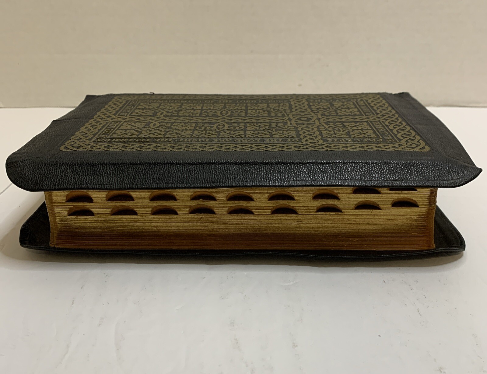 The Holy Bible 1950 Golden Book Edition Thumb Leather Binding KJV USA