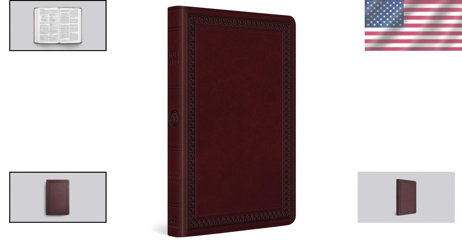 ESV Large Print Value Thinline Bible (Trutone, Mahogany, Border Design)