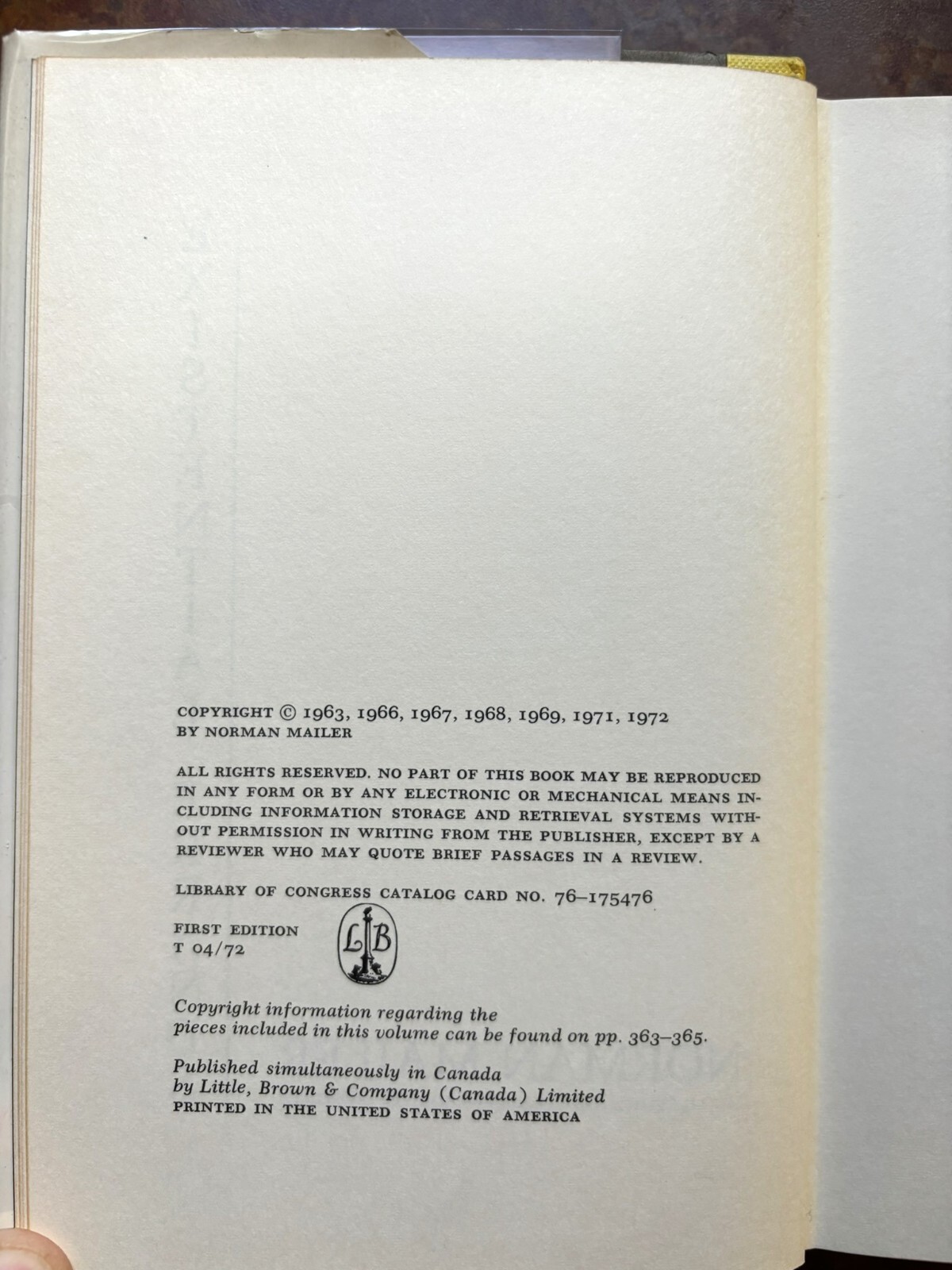Signed Norman Mailer Existential Errands Hardcover 1st Edition 1972 VG+/VG+
