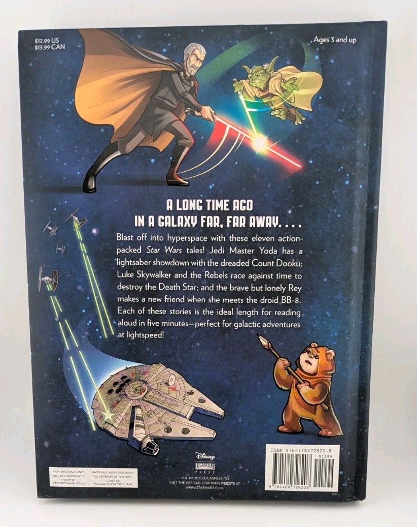 5-Minute Star Wars Stories Hardcover Book Disney NEW Illustrated 172 Pages