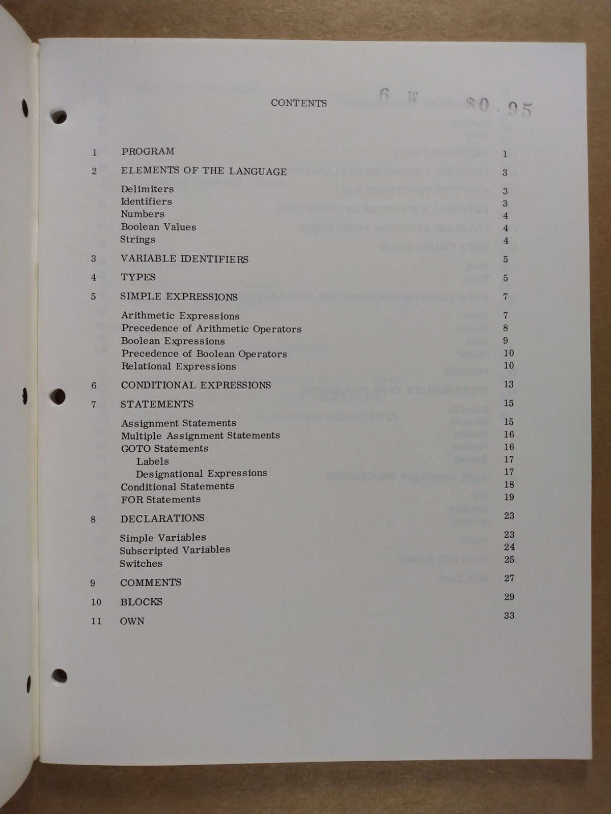 ALGOL for the 1604 Computer Control Data 1964
