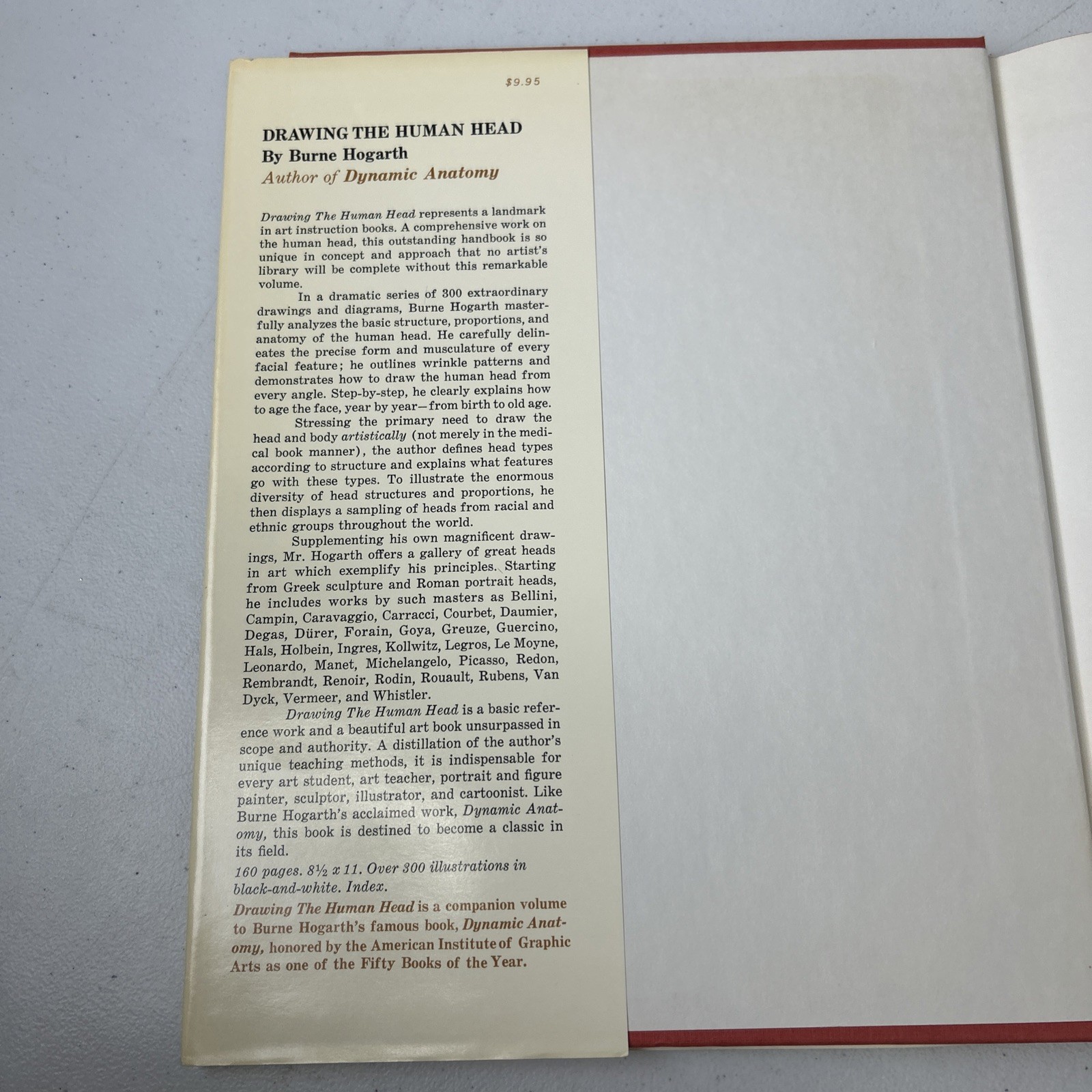 Drawing the Human Head Burne Hogarth 300 Illustration Hardcover Book 4 Printing