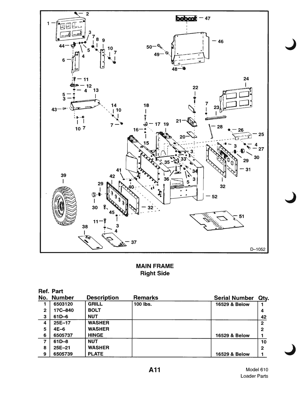 BOBCAT 610 Parts Manual 1999 – STEEL WIRE BOUND – PROTECTIVE COVERS