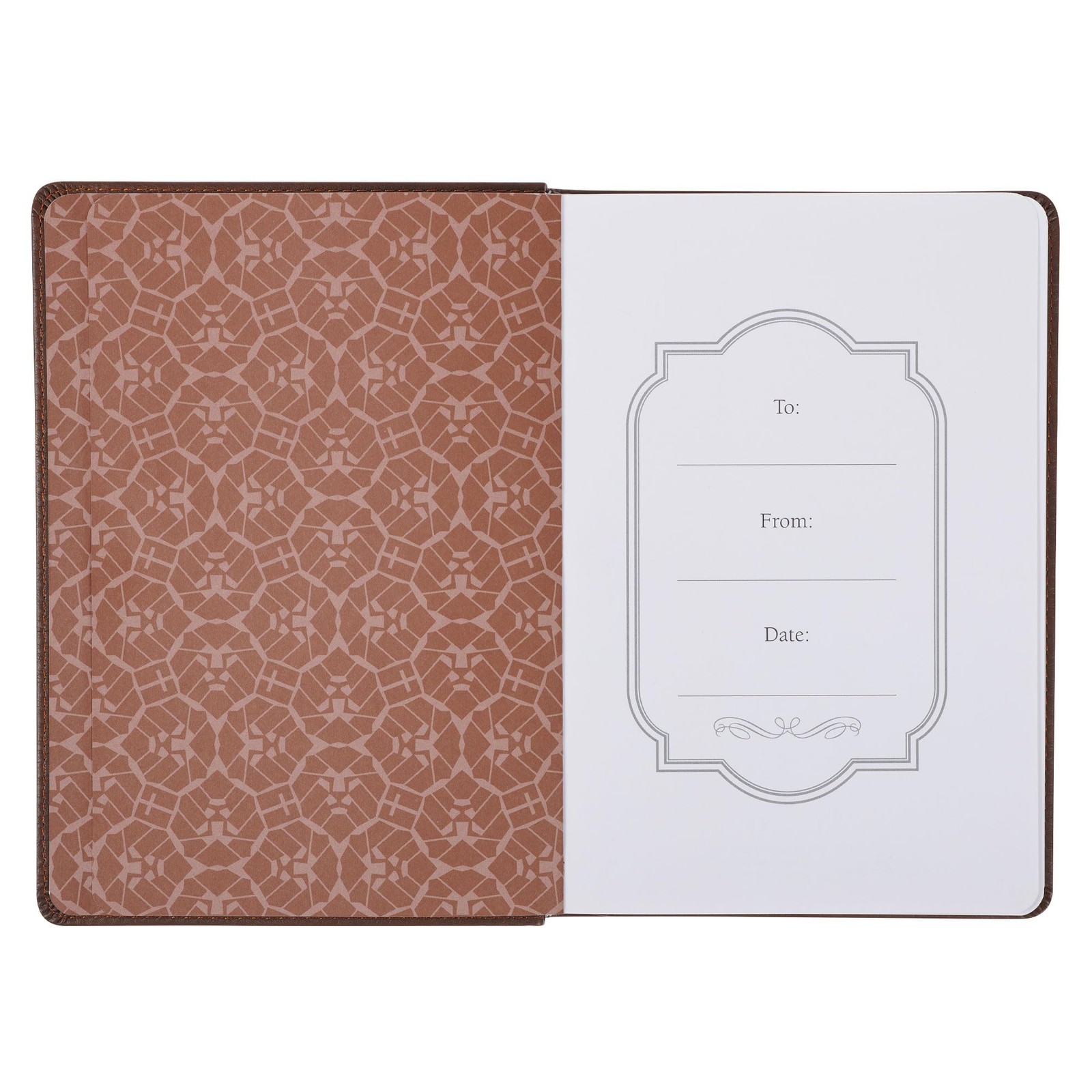 Christian Art Gifts Brown Vegan Leather Journal, Inspirational Men’s