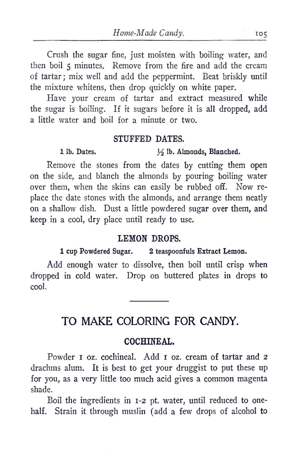 Homemade Ice Cream And Candy Cook Book “1908” 108 Pages