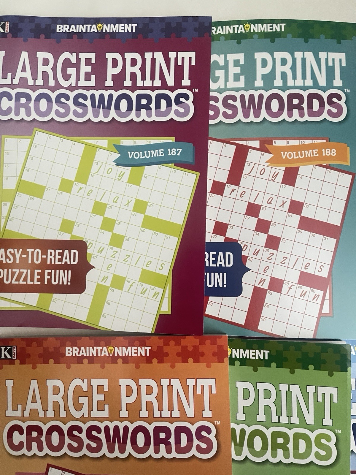 Lot 6 Kappa Large Print Crossword Books Braintainment NEW Free Ship NEW
