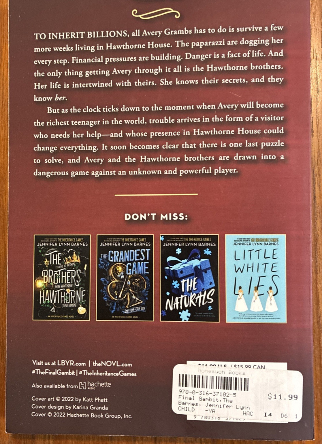 The Inheritance Games Trilogy by Barnes, VG WH 153319H