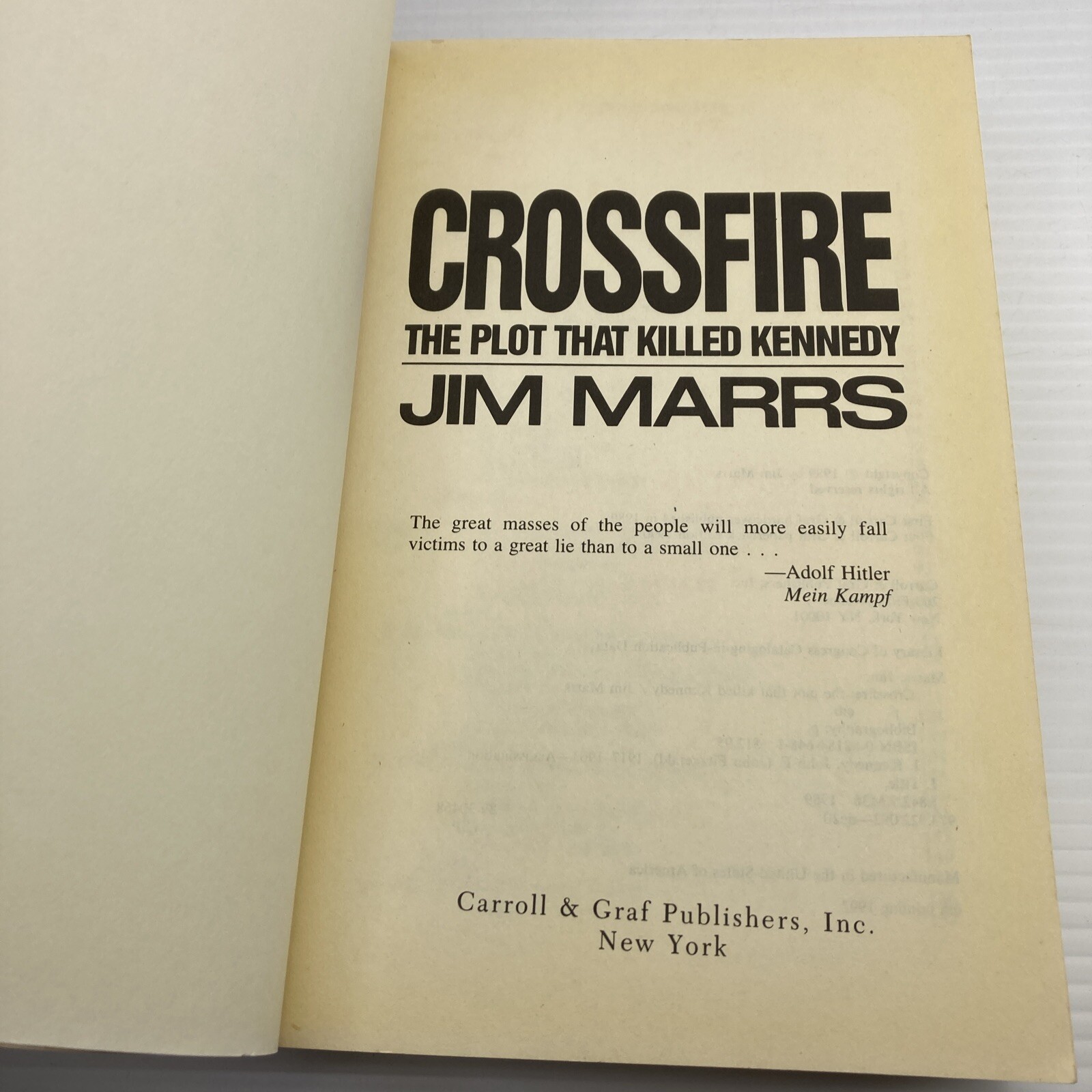 Crossfire The Plot That Killed Kennedy Jim Marrs 1992 6th Print Paperback