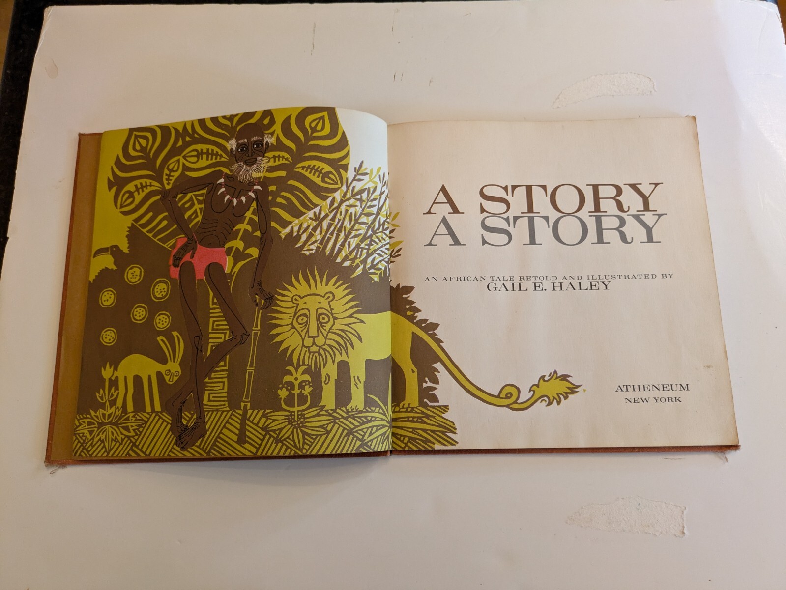 A Story A Story Gail E Haley African Tale Retold 1970 RARE First Edtion Atheneun
