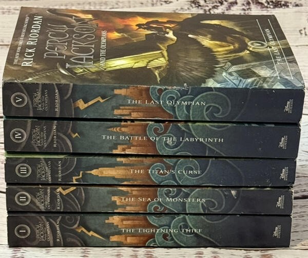 Percy Jackson and the Olympians Series by Rick Riordan Lot of 5 Books GUC