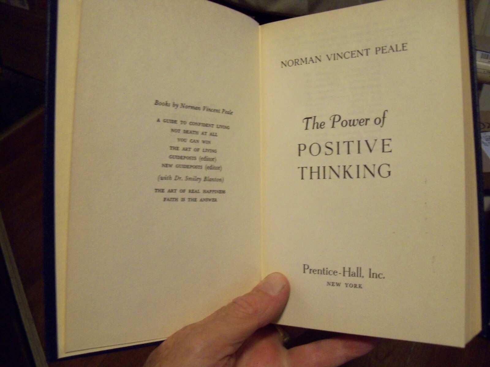 RARE POWER OF POSITIVE THINKING NORMAN VINCENT PEALE 1ST EDIT 14TH PRINTNG 1954