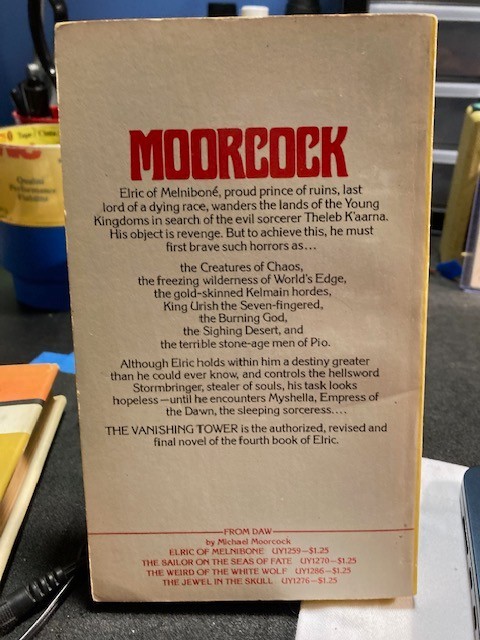 THE VANISHING TOWER Michael Moorcock 1st DAW Printing 1977 $1.25cover VG/F