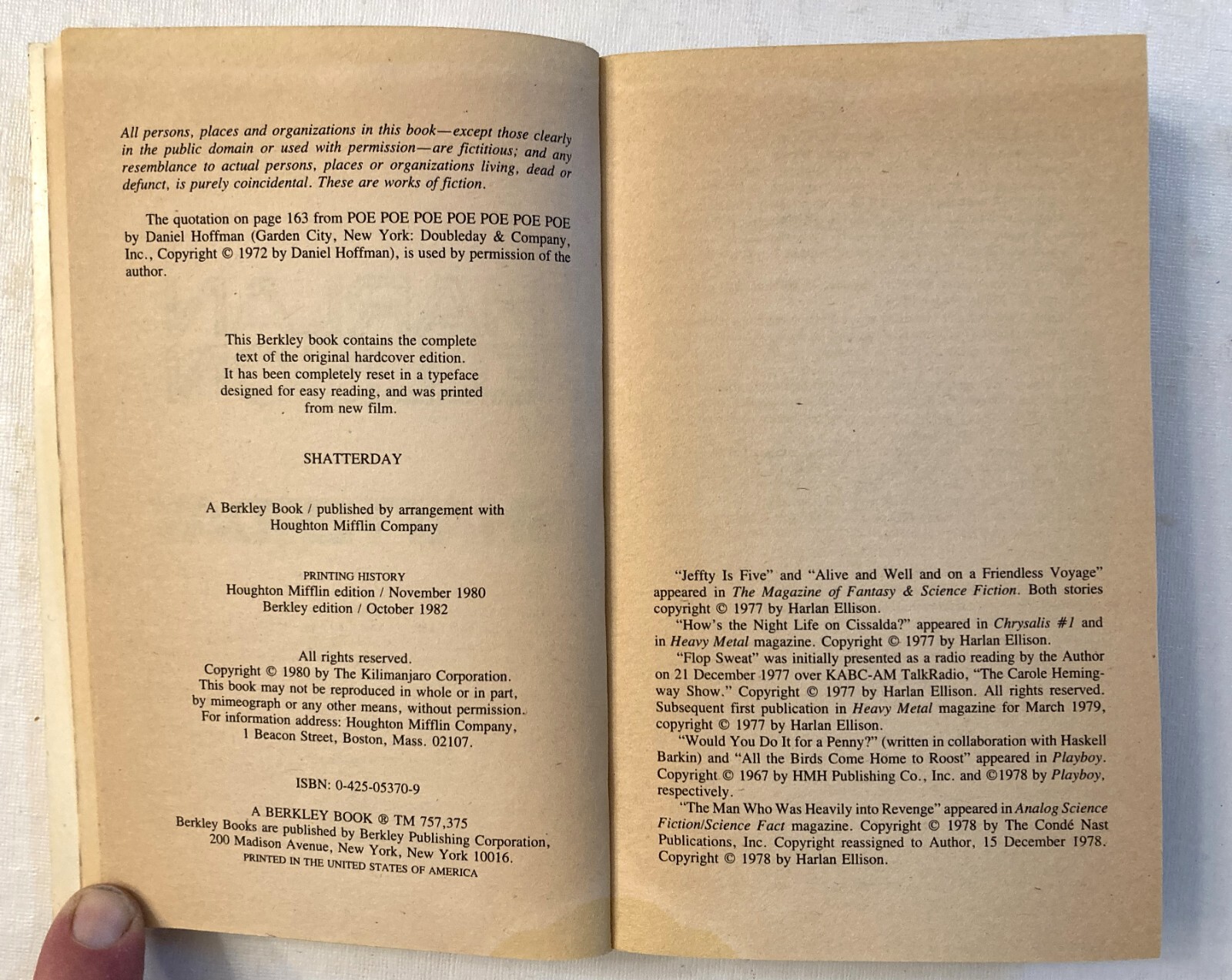 7 VINTAGE 70s -80s Harlan Ellison paperbacks – Very Good/Good condition