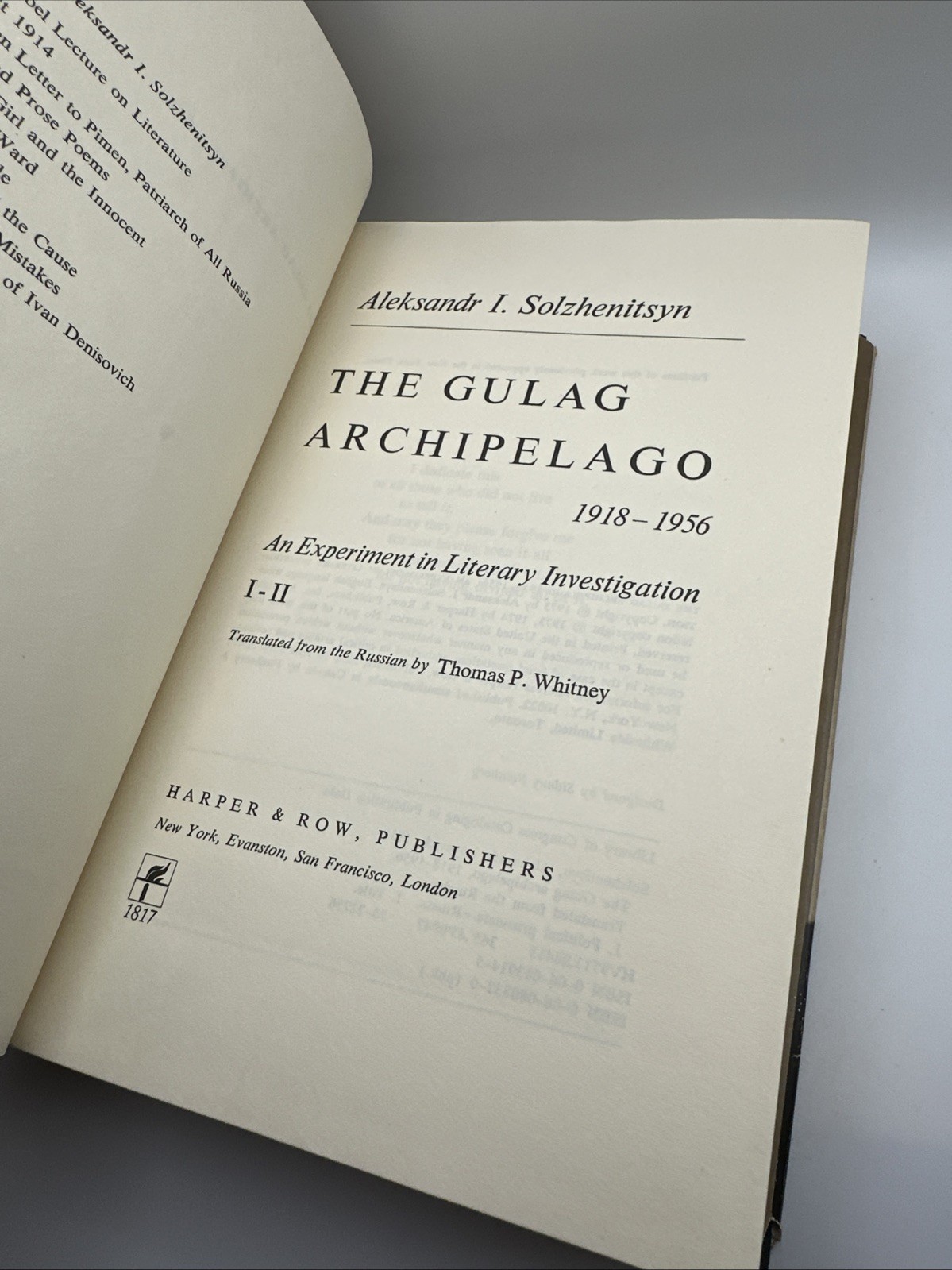 The Gulag Archipelago, 1918-1956 by Solzhenitsyn (Hardcover, 1974, UNMARKED!)