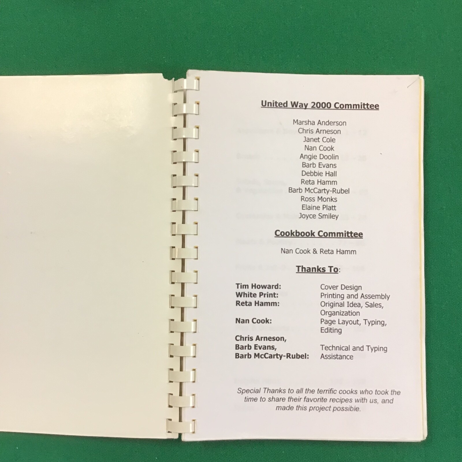 General Electric Company Employee Vtg 2000 Spiral Cookbook SEE INDEX