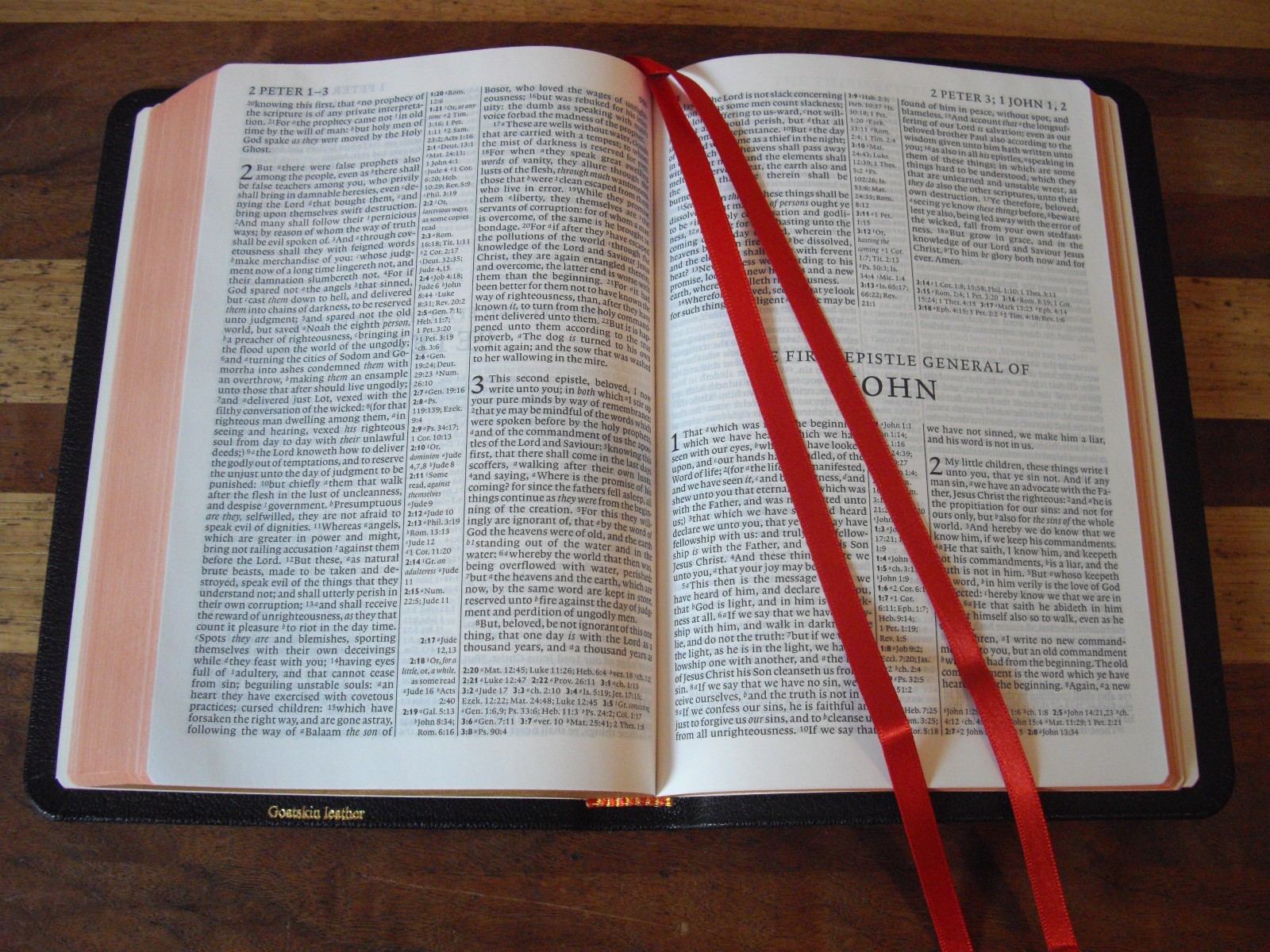 Cambridge Black Genuine Goatskin Leather Pitt Minion KJV Reference Bible