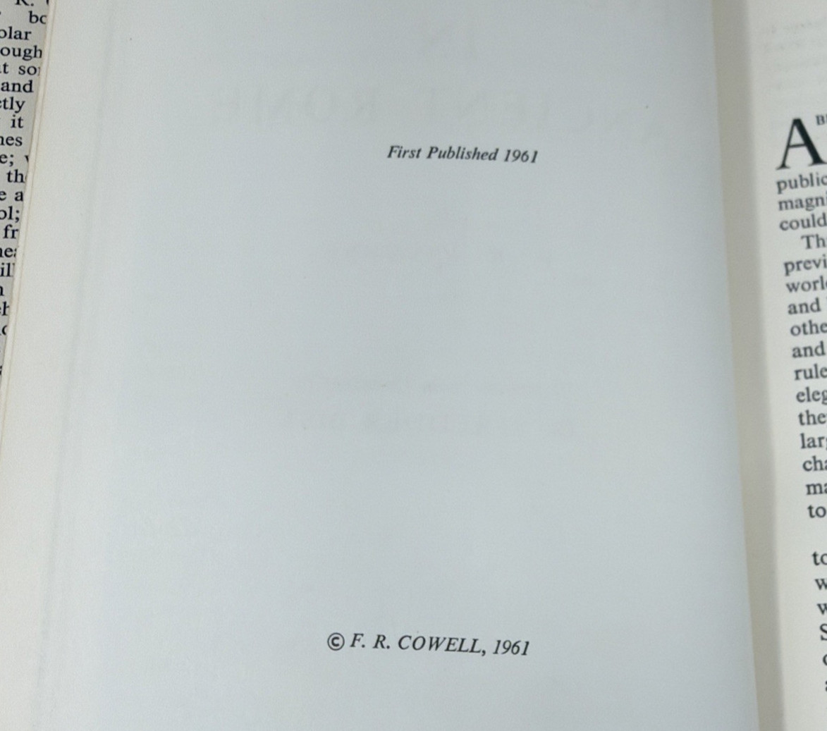Everyday Life in Ancient Rome F.R. Cowell Vintage 1961 Hardcover Dust Jacket