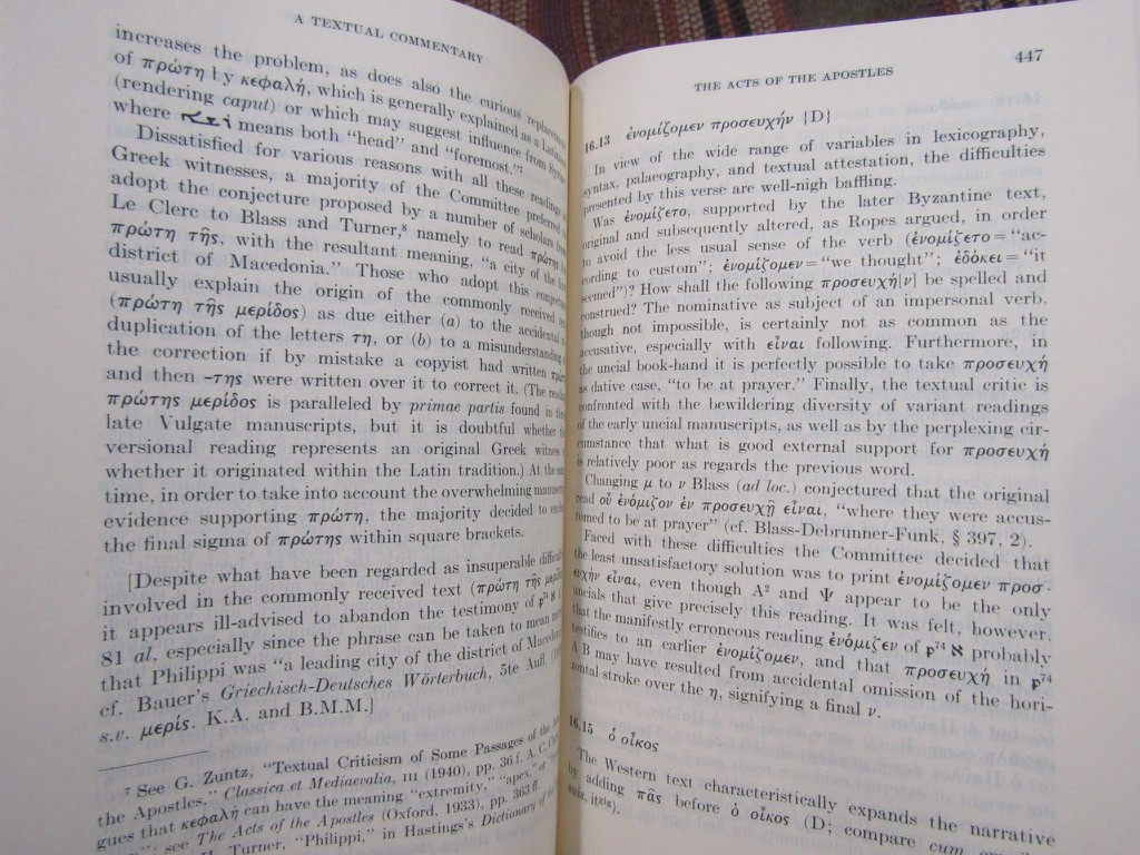 1975 Metzger A TEXTUAL COMMENTARY ON THE GREEK NEW TESTAMENT Nice Copy