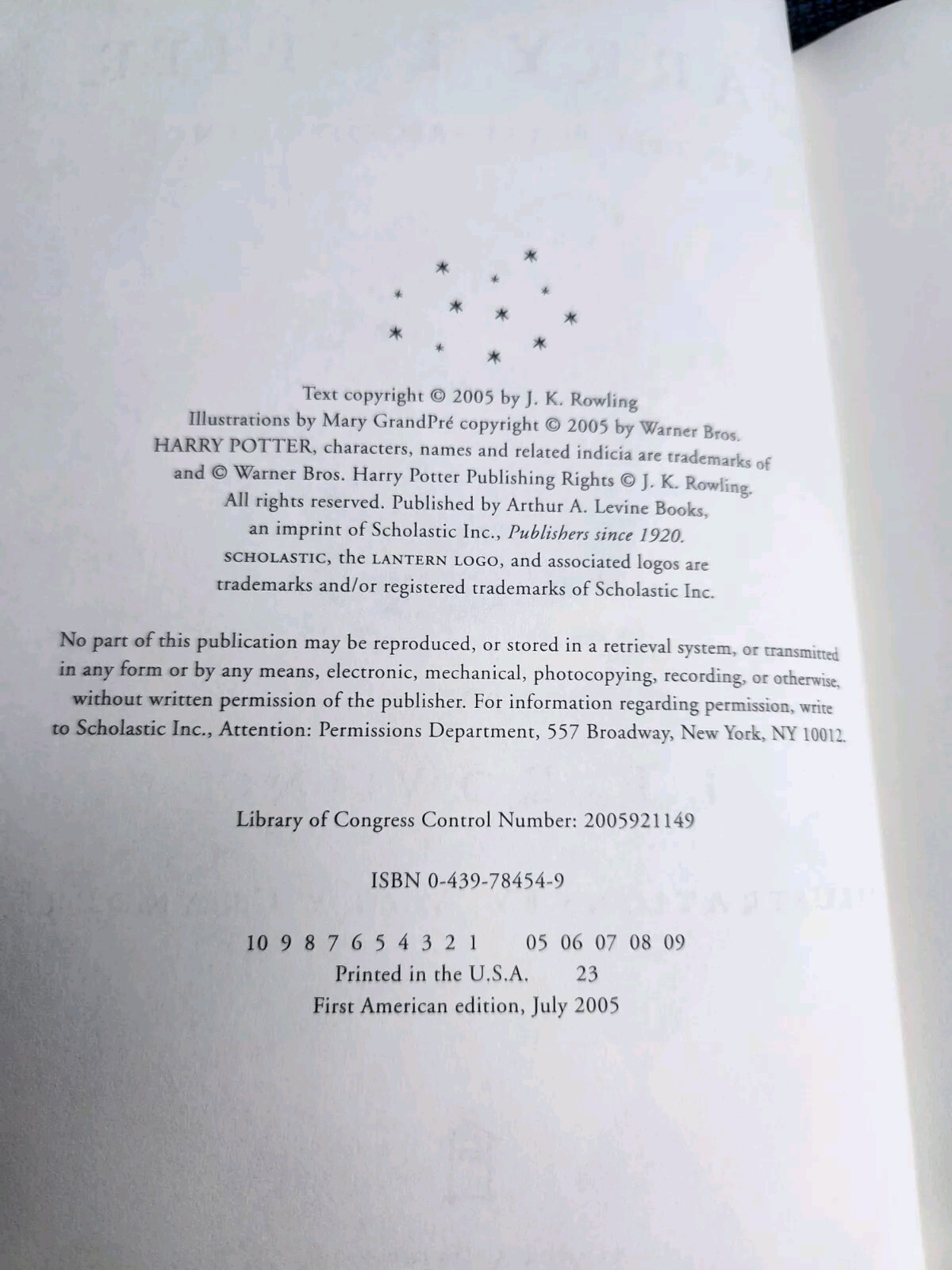 Harry Potter and The Half-Blood Prince 1st Edition 1st Print 652 Pages 11 Error