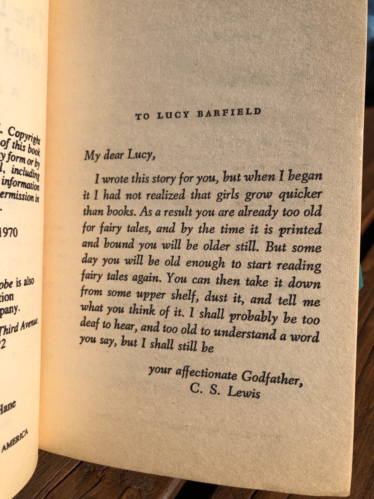 The Lion, the Witch and the Wardrobe CS Lewis First Collier Books Edition 1970