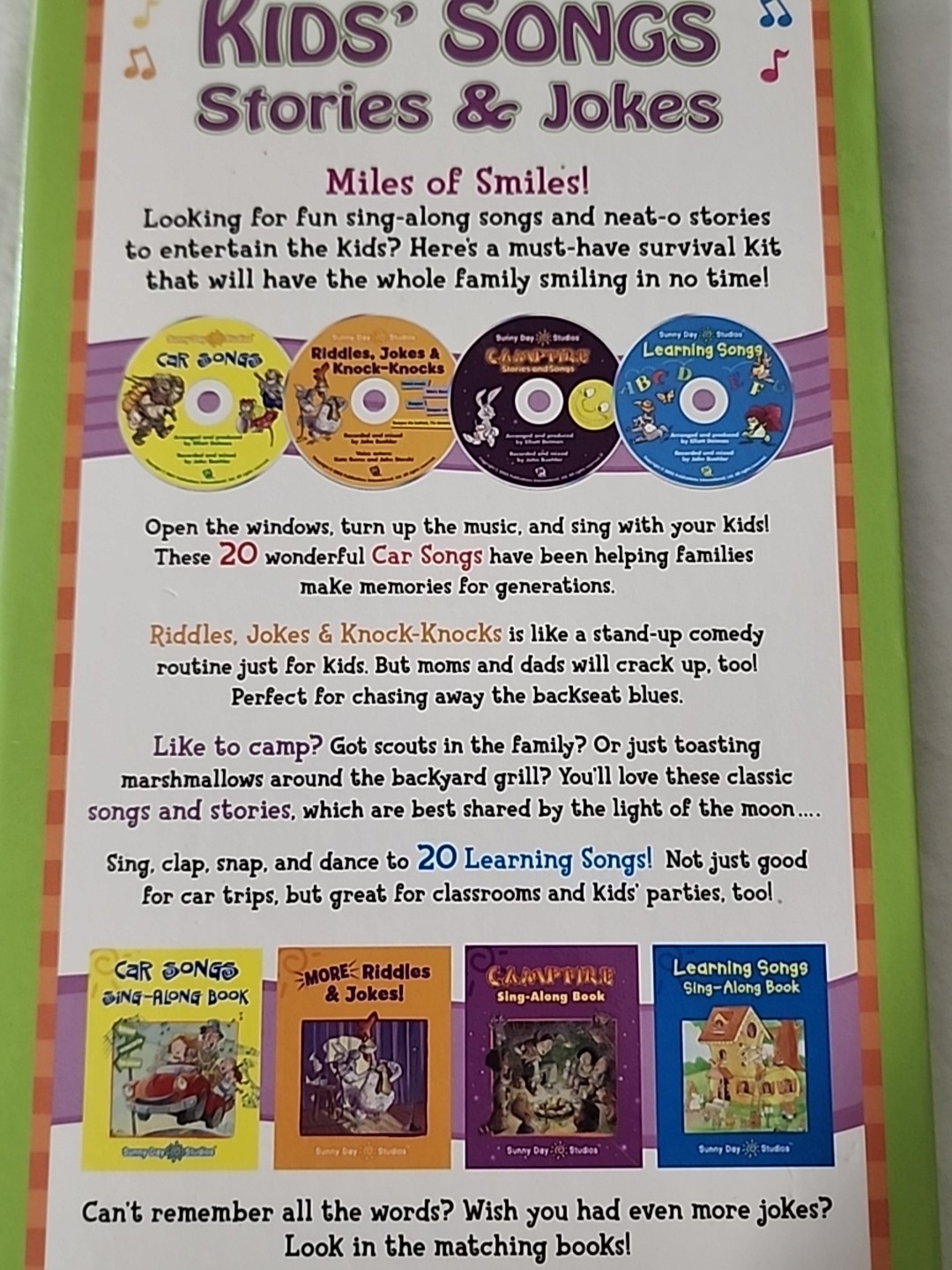 Sunny Day Studios Kid Songs Stories & Jokes 4 Books + 4 CD’s (T142)