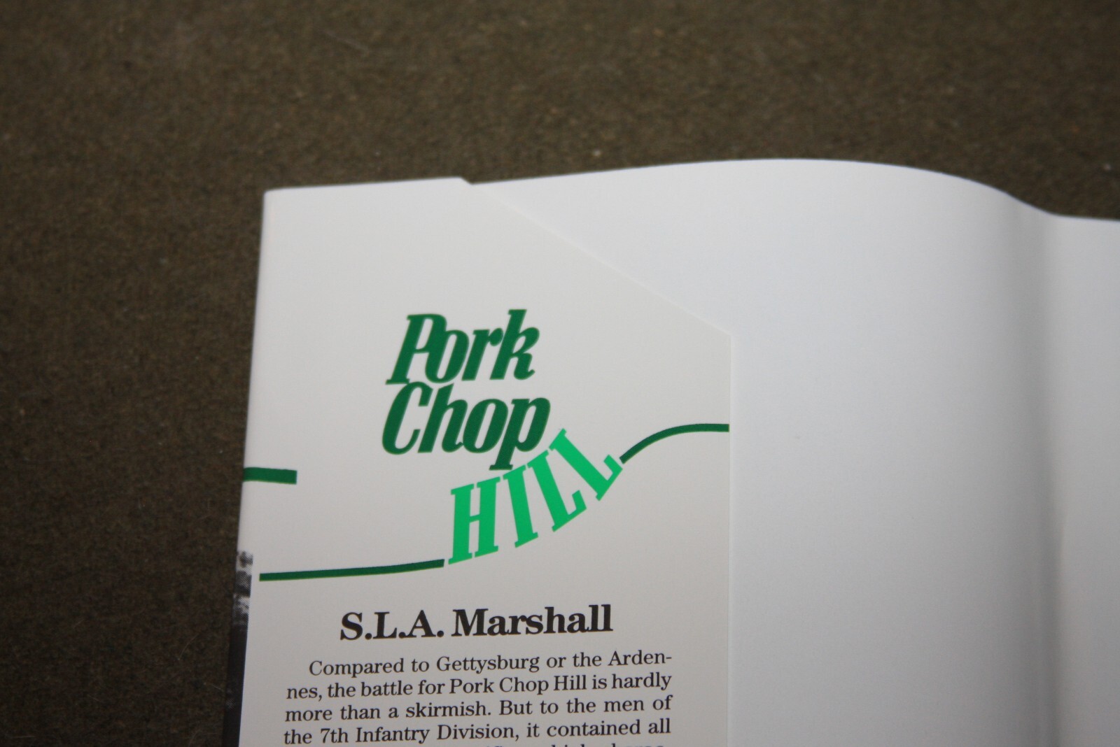 Pork Chop Hill by S.L.A. Marshall 1986 HC Battery Press