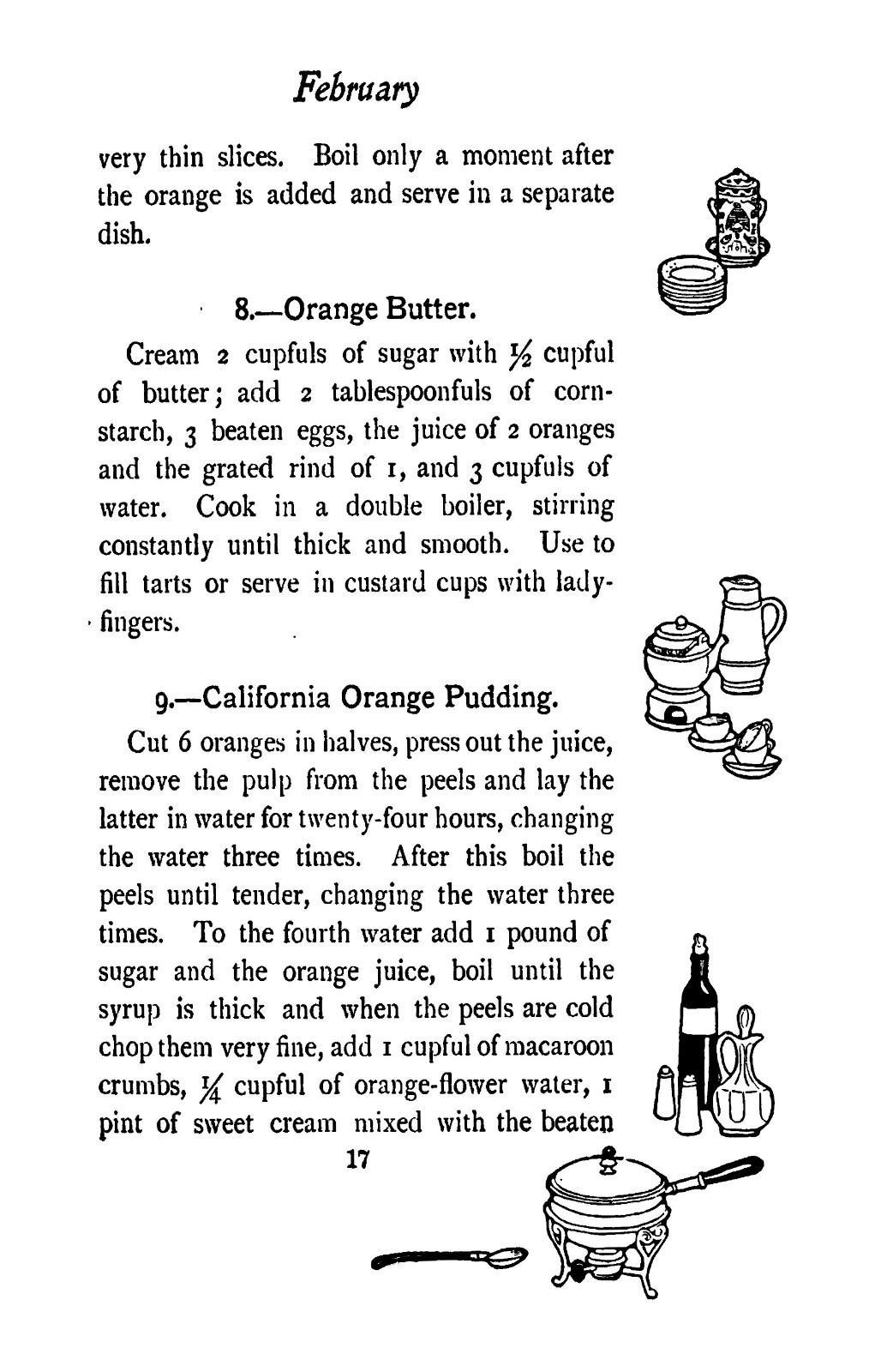 (1909) 365 Orange Recipes Vintage Cook Book 159 Pages