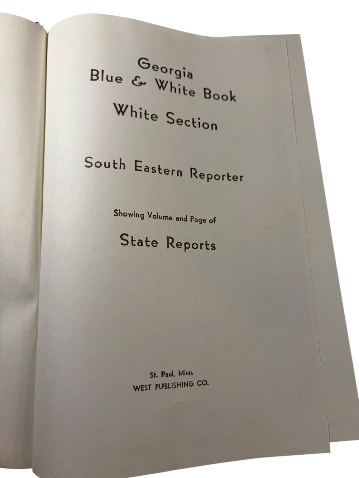 Georgia Blue & White Book Law Reporter Guide West Publishing Co. Legal Reference