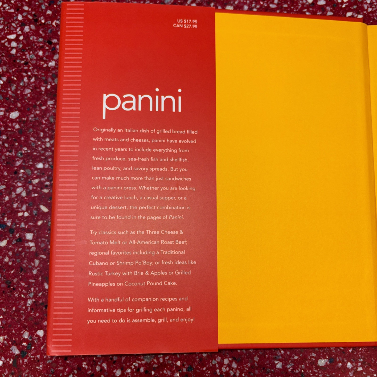 PANINI by MELANI BARNARD Cookbook HC w/Dust Jacket 98pg Williams-Sonoma LIKE NEW