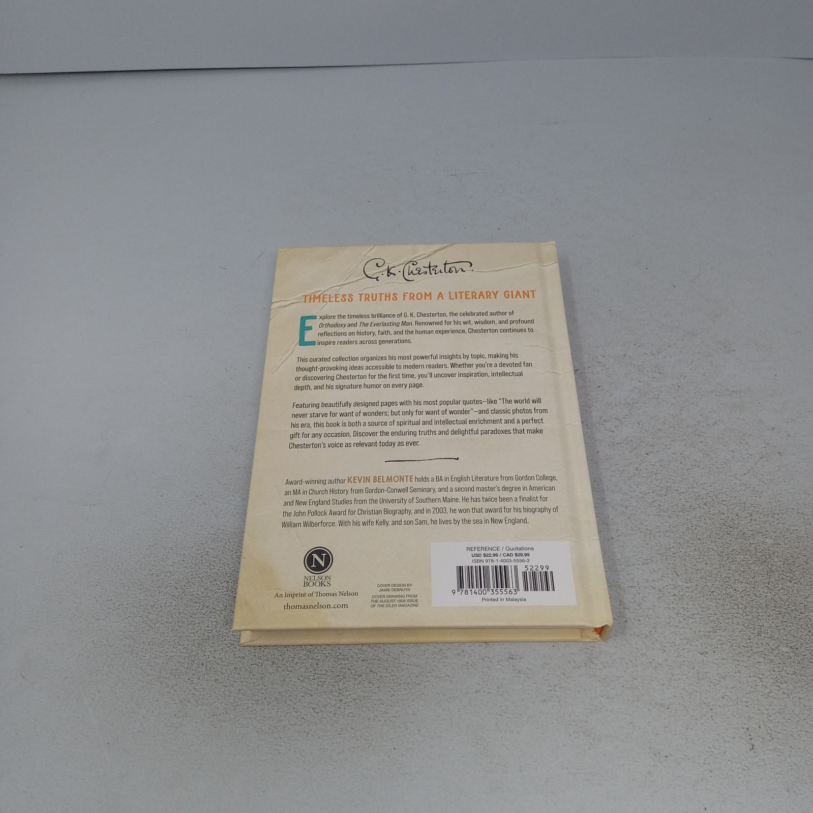 G. K. Chesterton on Life: 2026 Thomas Nelson Hardcover by Kevin Belmonte