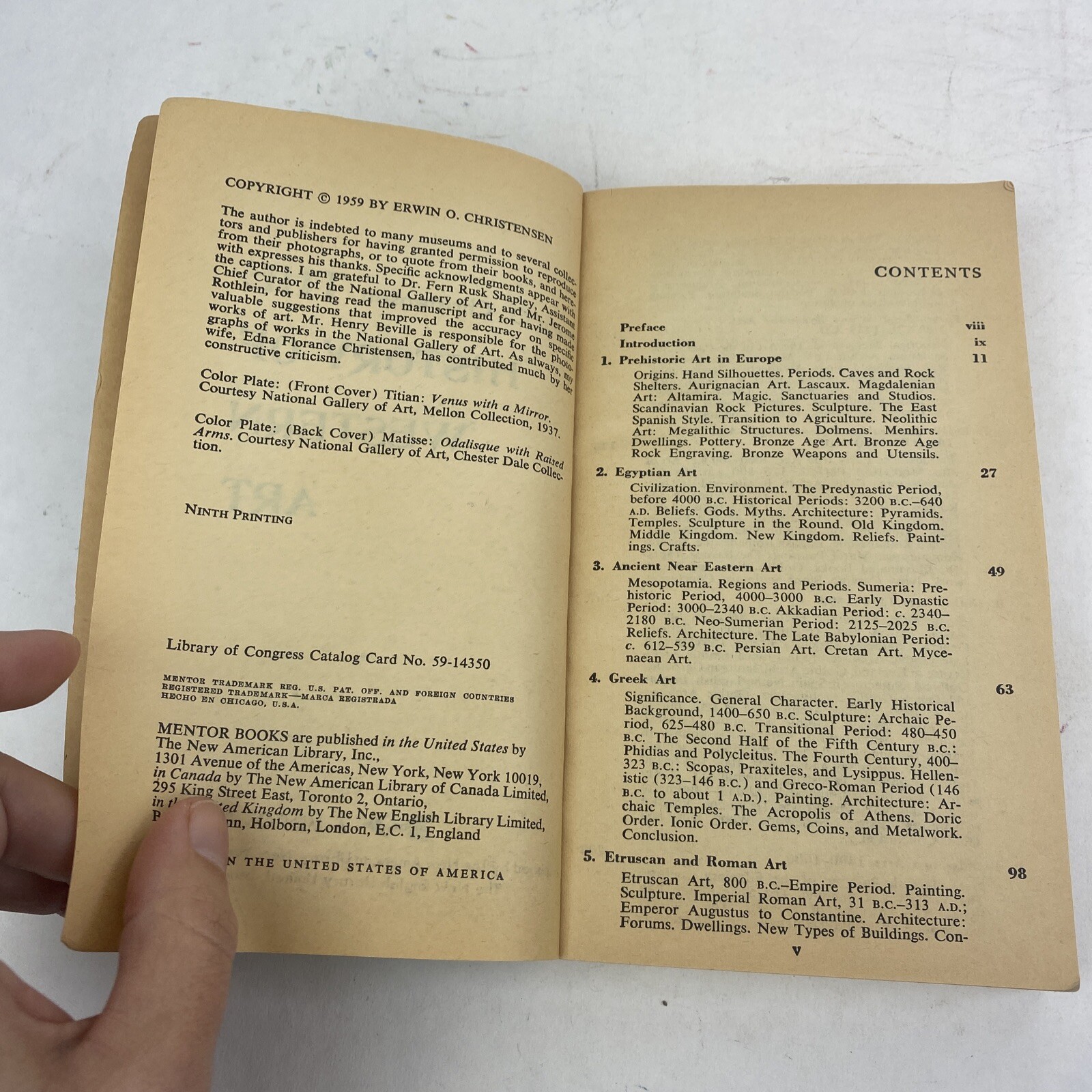 The History of Western Art by Erwin O Christensen – Mentor MT262 – 1959