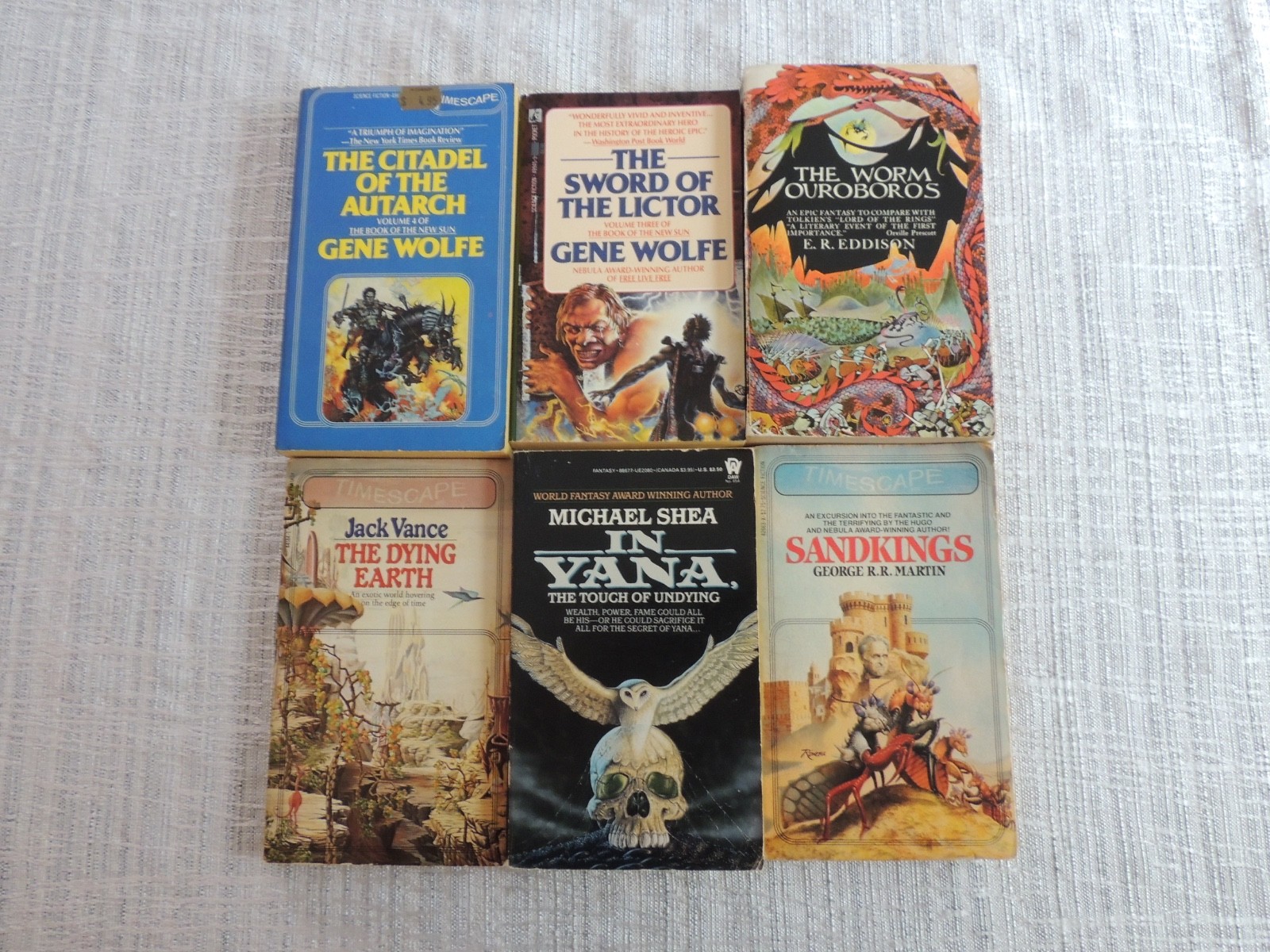 Lot Of 6 Fantasy Books Michael Shea Gene Wolfe George R.R Martin Worm Ouroboros