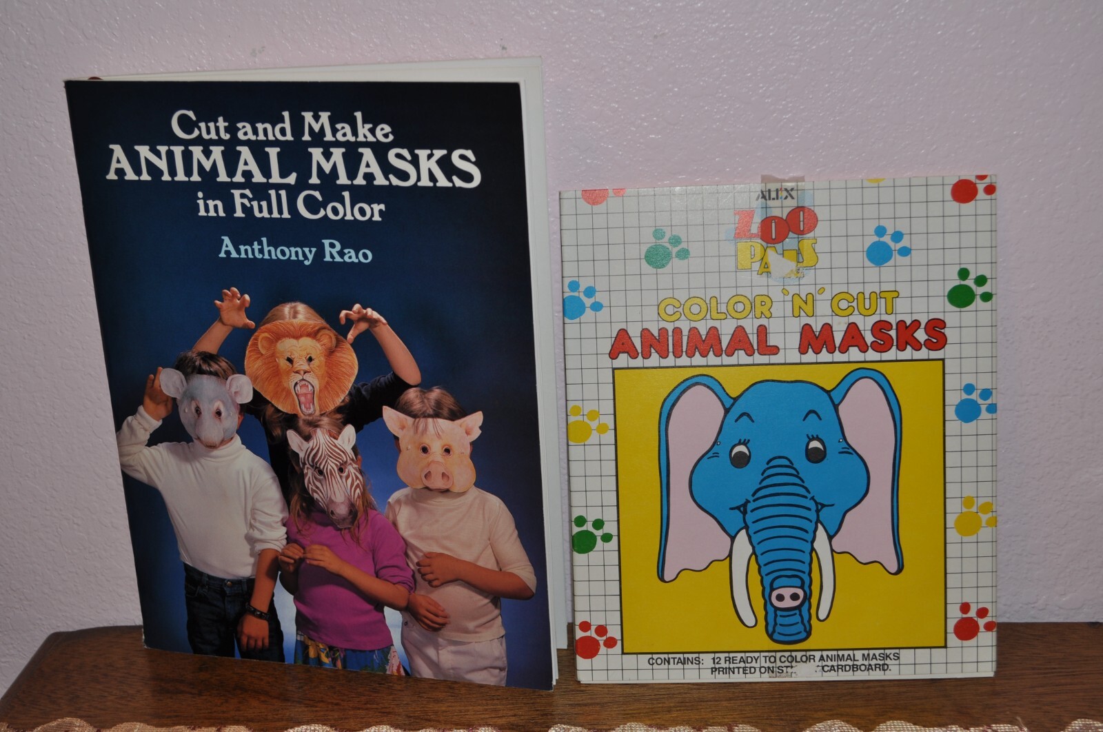 2 CUT AND MAKE ANIMAL MASKS IN FULL COLOR & COLOR ‘N CUT ANMAL MASKS BOOKS