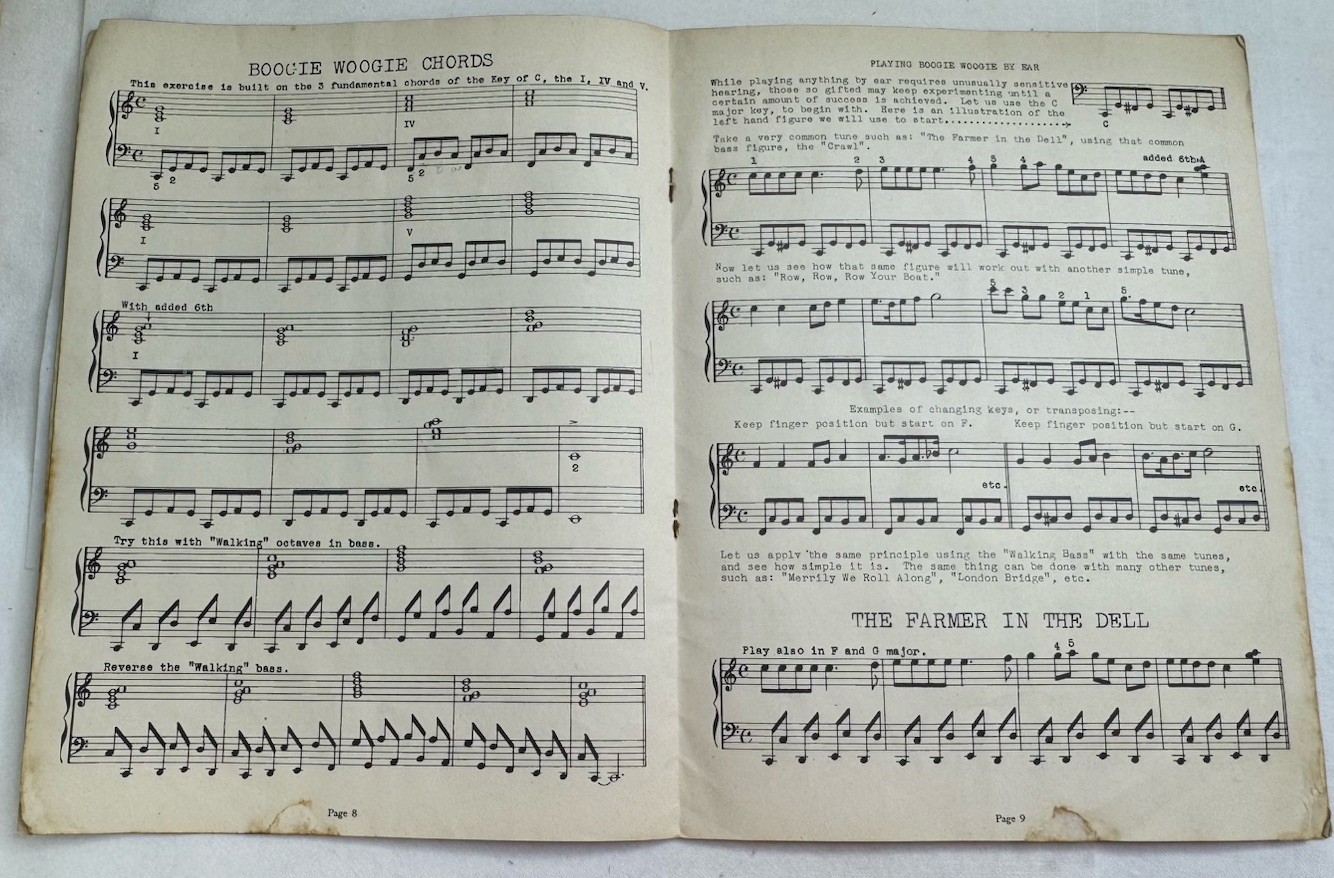 Vintage BOOGIE WOOGIE IS EASY by Stuart Monroe, Music Book, 16 pages