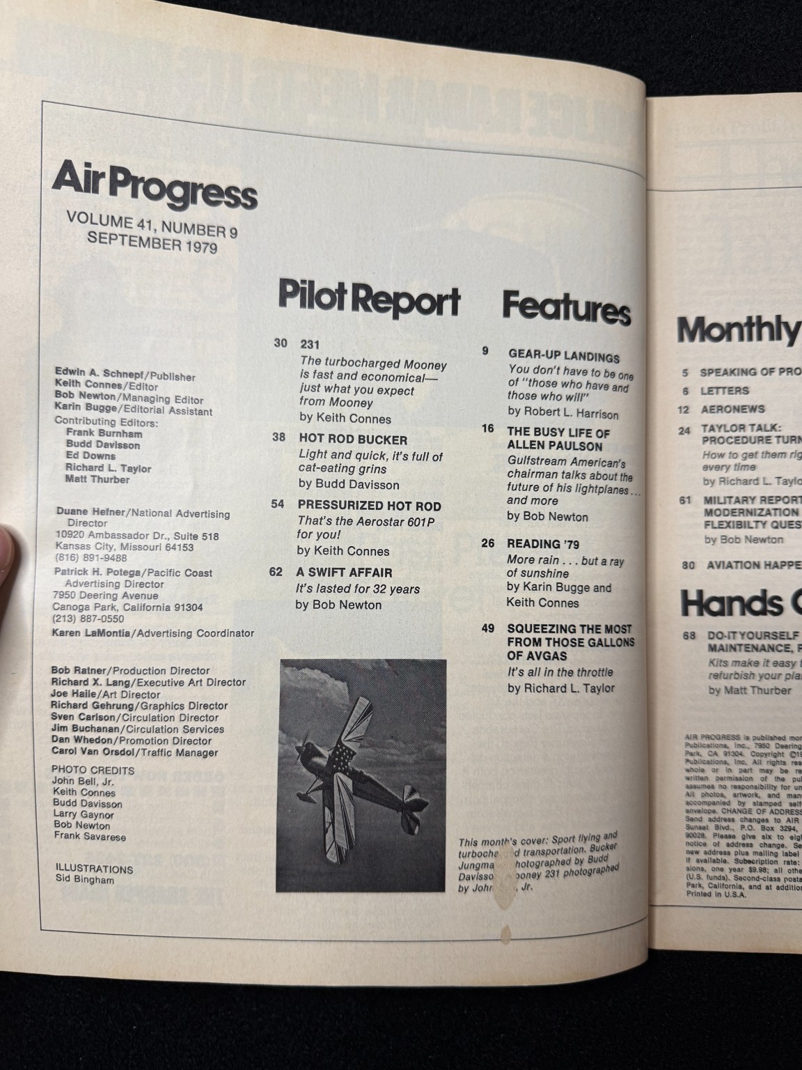 Air Progress Aviation Magazine September 1979 Fuel Conservation Aerobatic