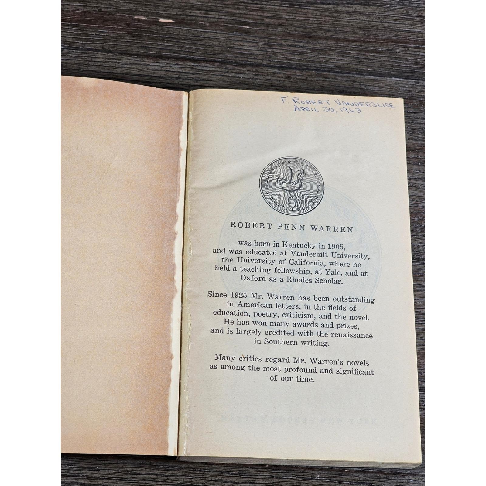 All the King’s Men Bantam Classic 1963 Paperback Robert Penn Warren
