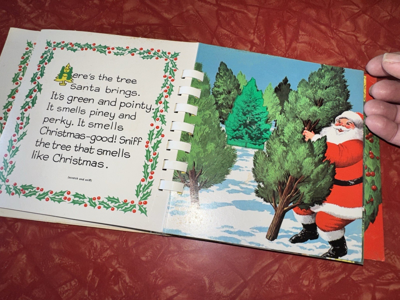 Santa’s Beard Is Soft And Warm 1974 Golden Press Touch And Feel Book Spiral