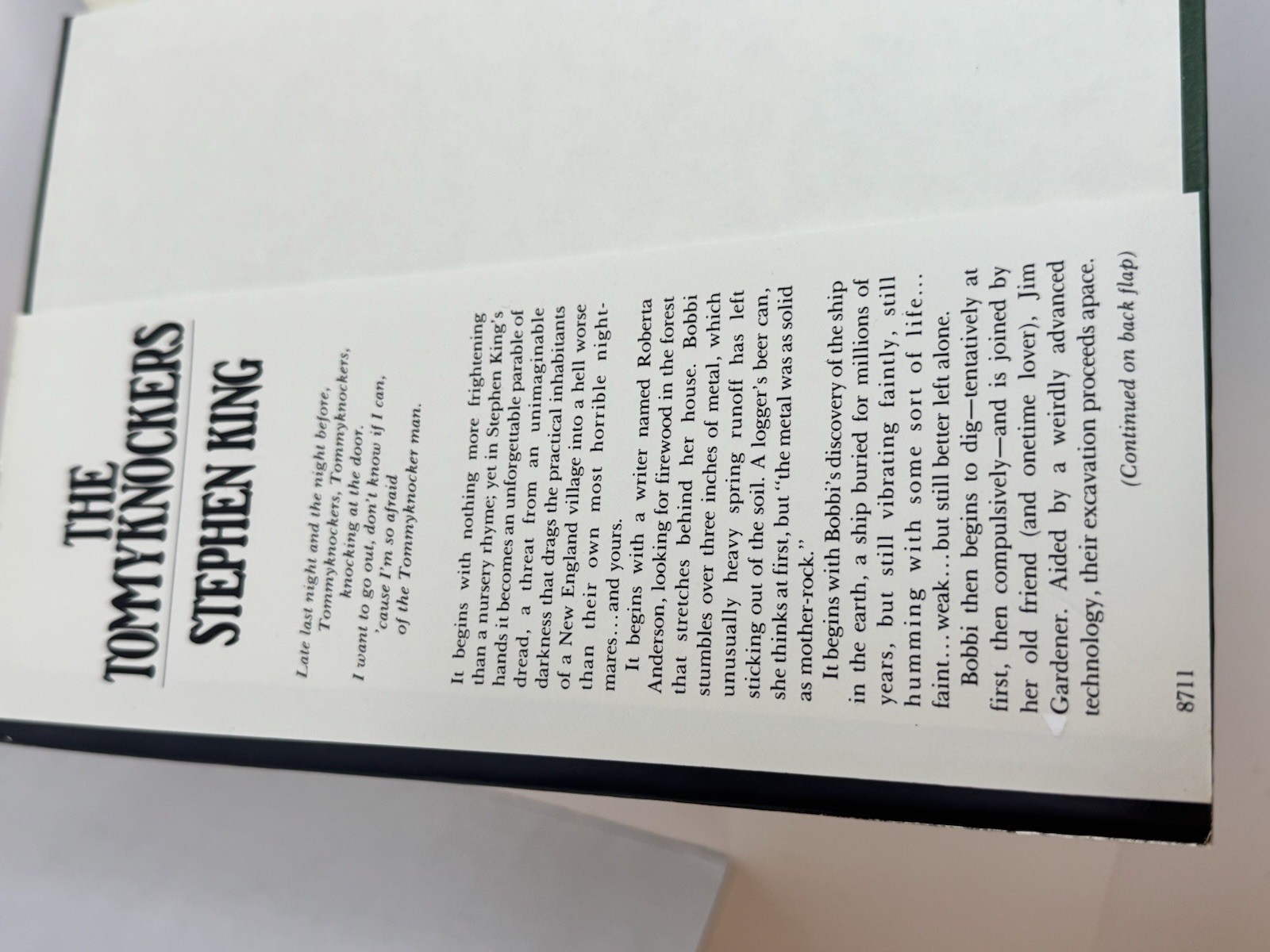 Stephen King The Tommyknockers 1987 Putnam First Edition Hardcover Book w/Jacket