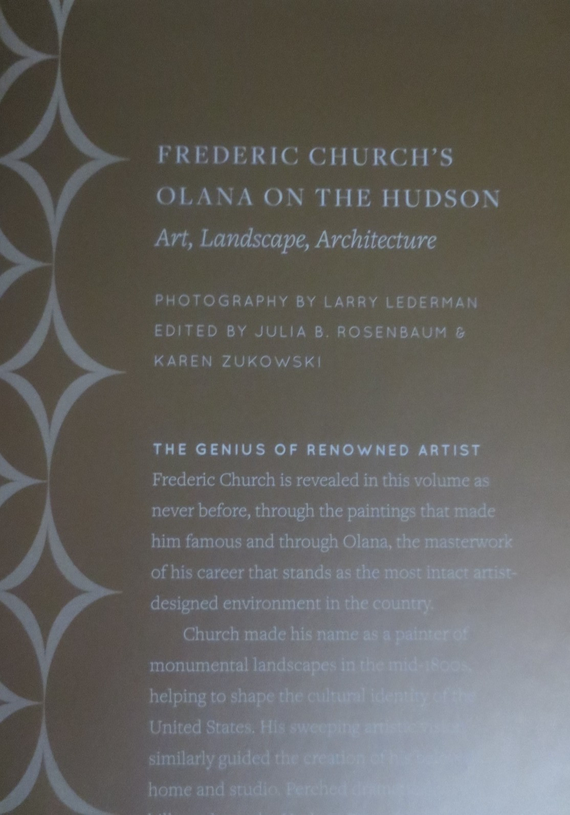 Frederic Church’s Olana on the Hudson Hardback with Dust cover Book 255 pages