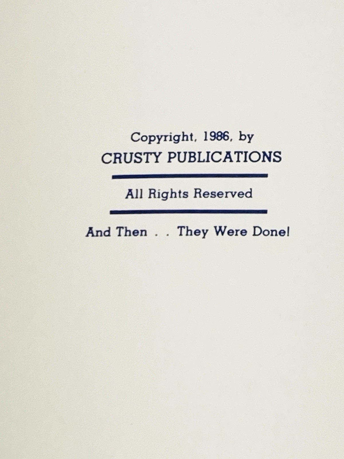 VTG Cookbook And Then They Were Done Solving the Mysteries of the Kitchen 1986