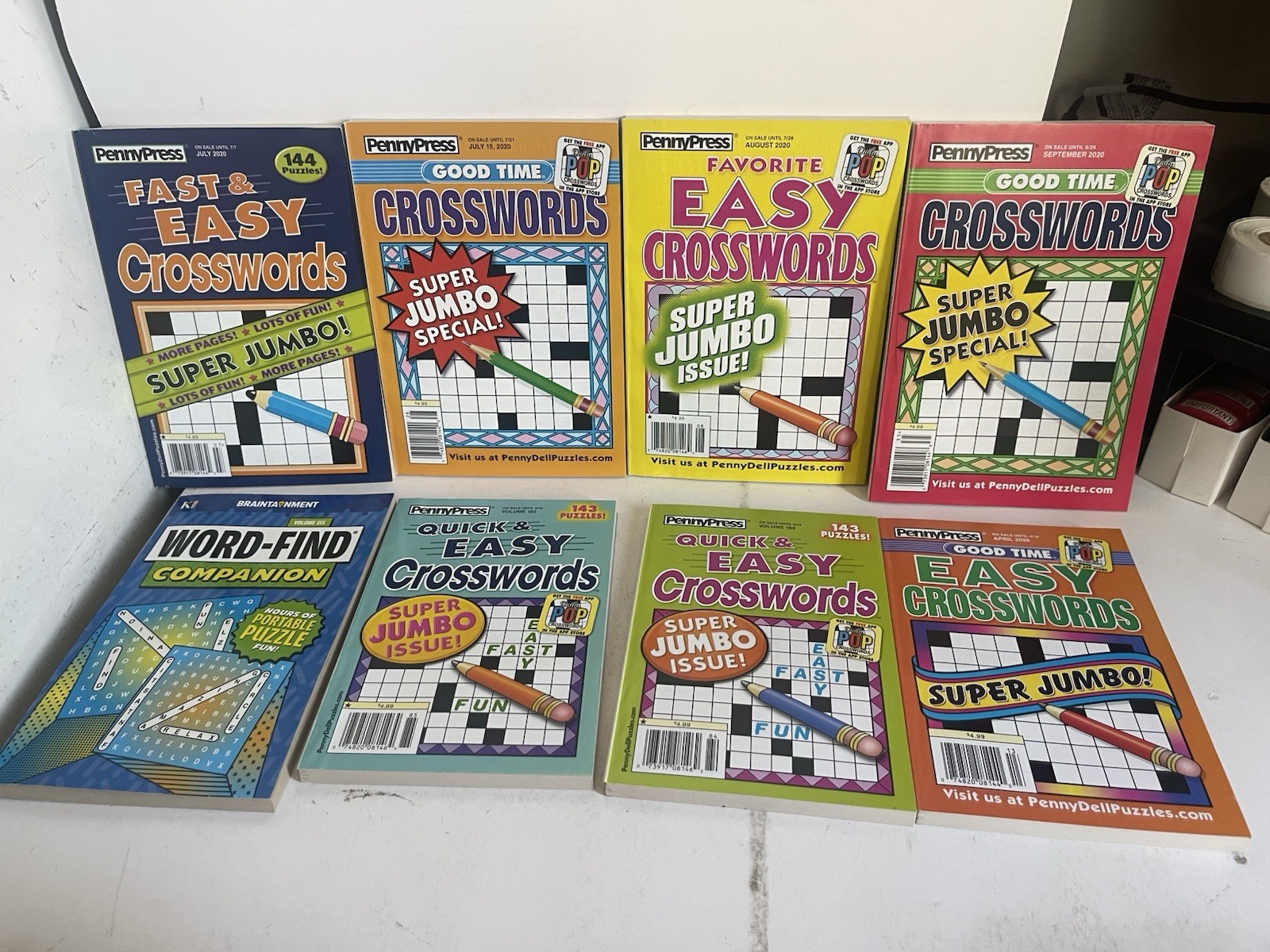 Lot of 33 Penny Press Dell Word Search Puzzle Books Word Seek Random Mix
