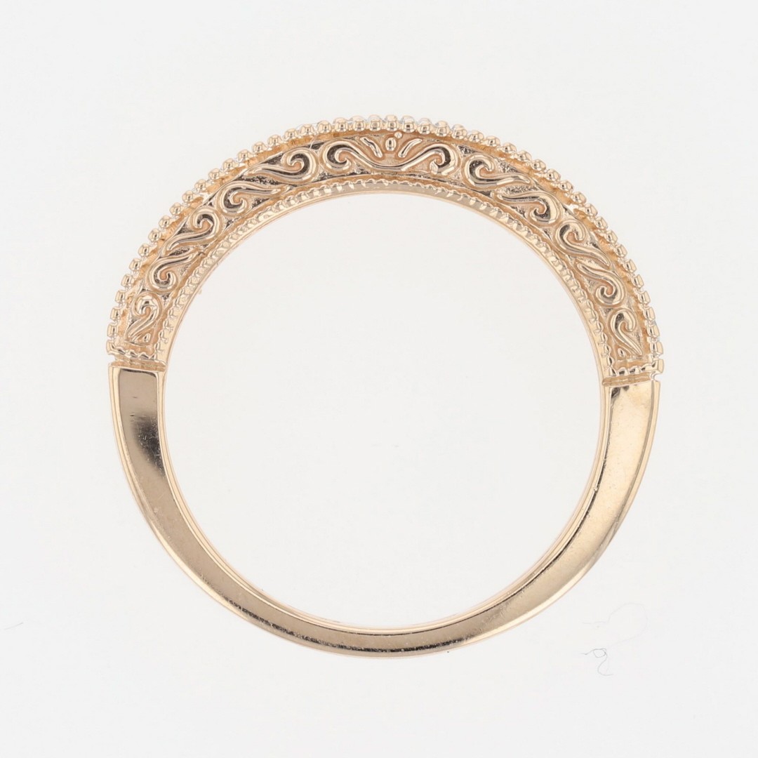 .19ctw Diamond Pavé Milgrain Scroll Wedding Band Ring 14k Rose Gold Size 5