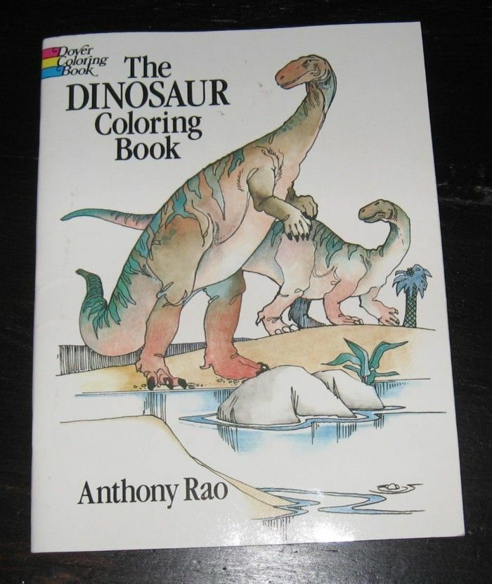 1980 never used! The Dinosaur DOVER Coloring BOOK Anthony Rao + Facts INFO