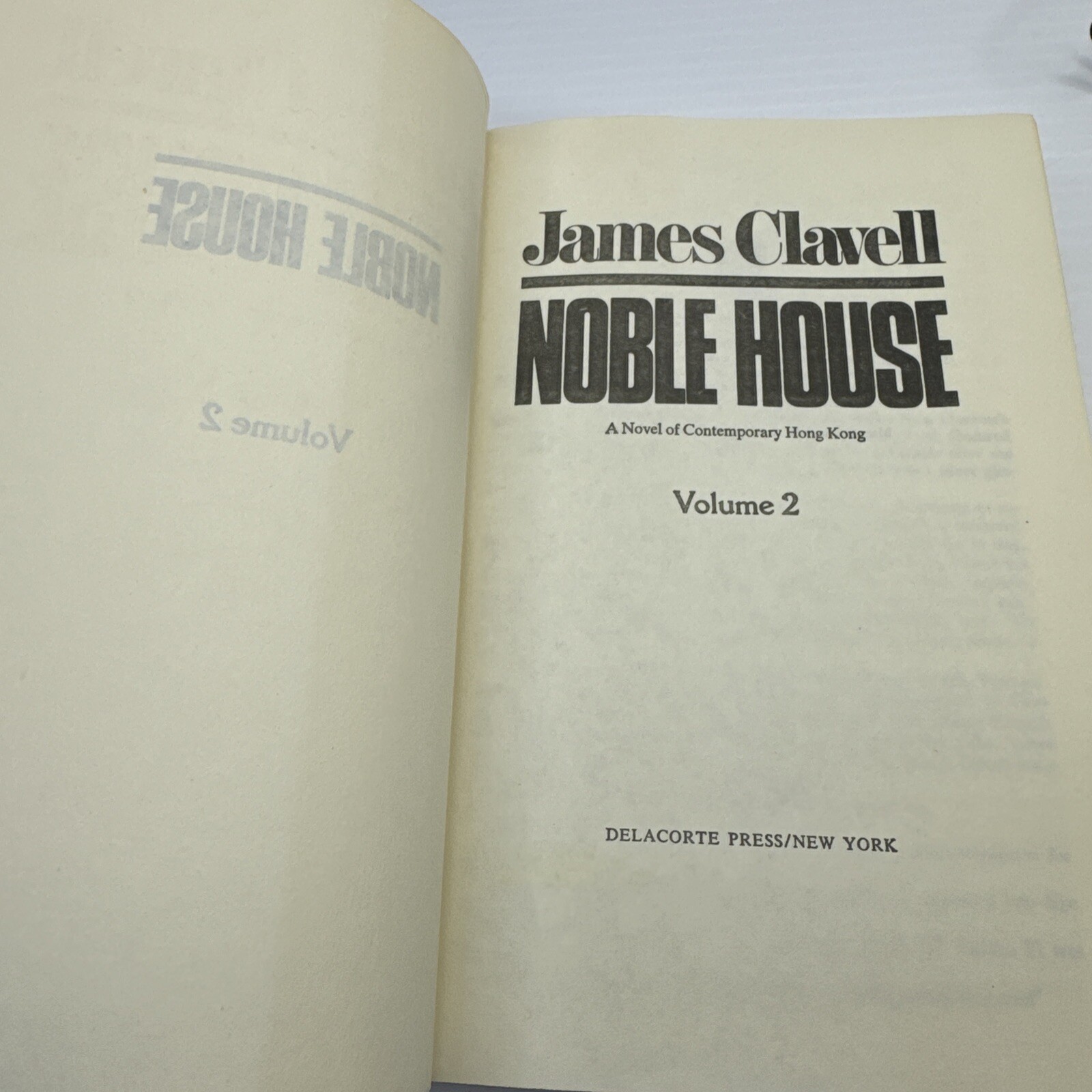 James Clavell Noble House Hardcover 1981 Book Club Edition Volumes 1 & 2