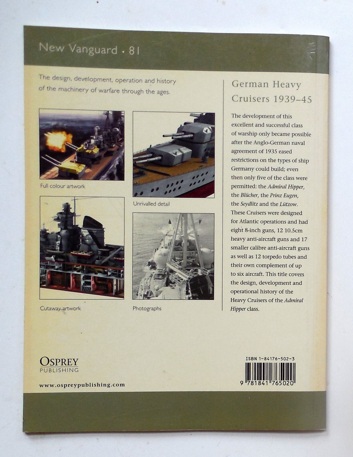 Osprey New Vanguard Series “German Heavy Cruisers 1939-45” Book No. 81
