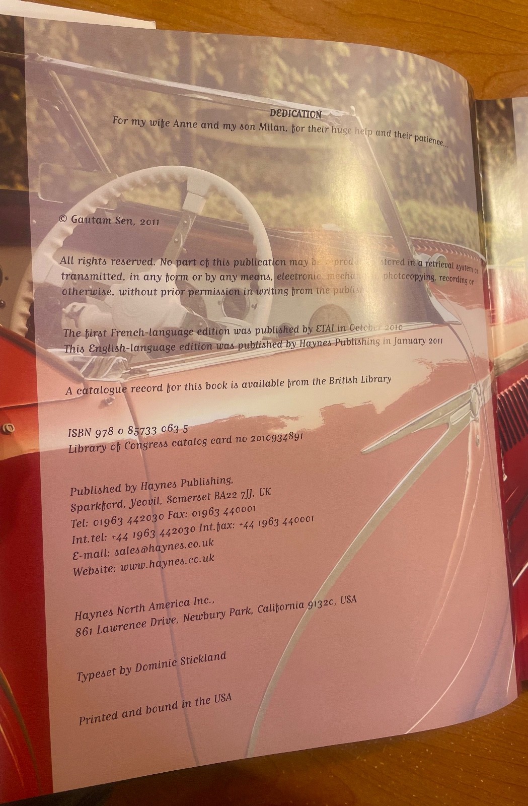 The Magnificent Motor Cars by Gautam Sen, 2011, NFine, Haynes, oversize HC w/DJ