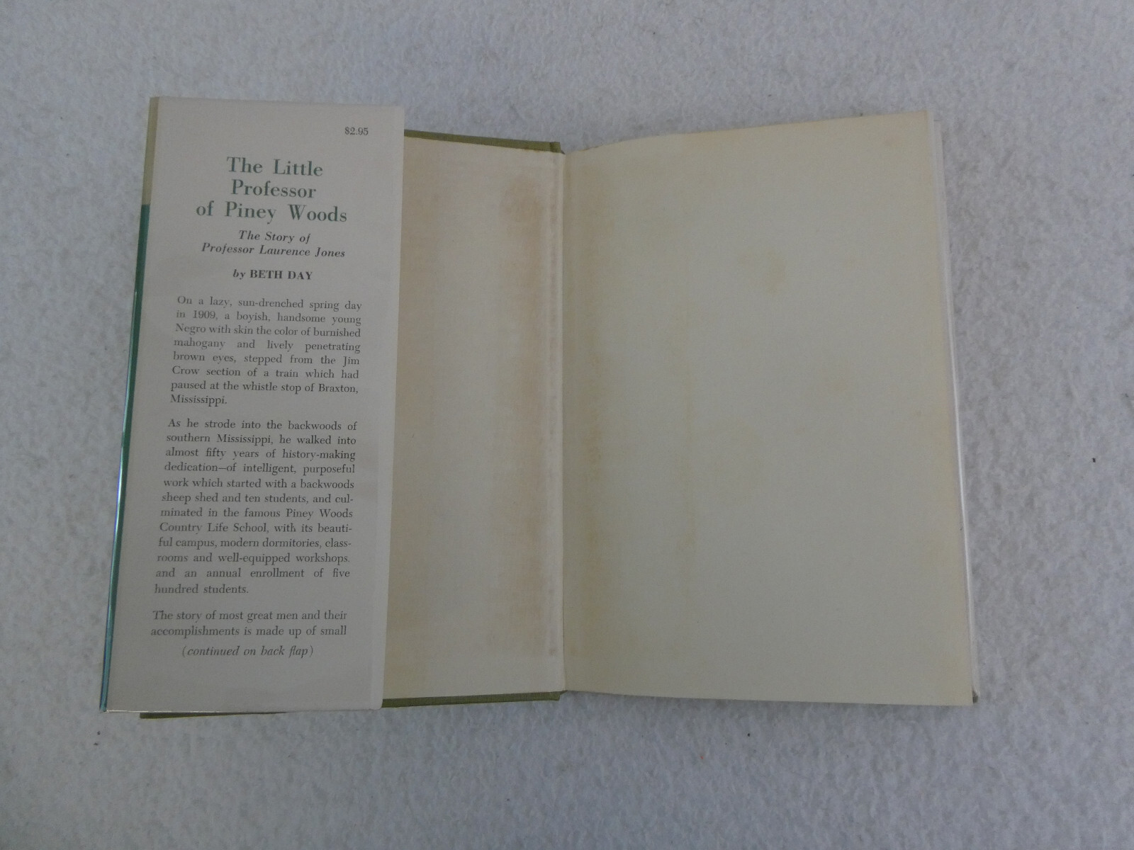 Beth Day LITTLE PROFESSOR OF PINEY WOODS 1955 HC/DJ 1st