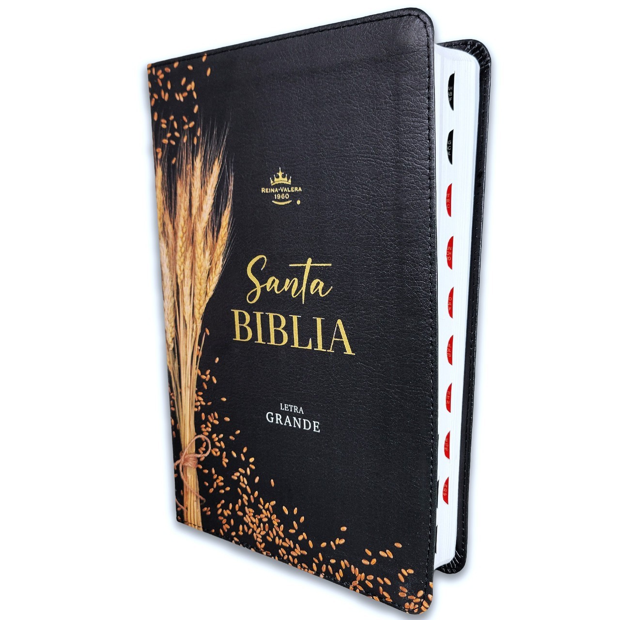 Biblia Letra Grande 12 puntos RV1960 imit piel negro trigo con indice