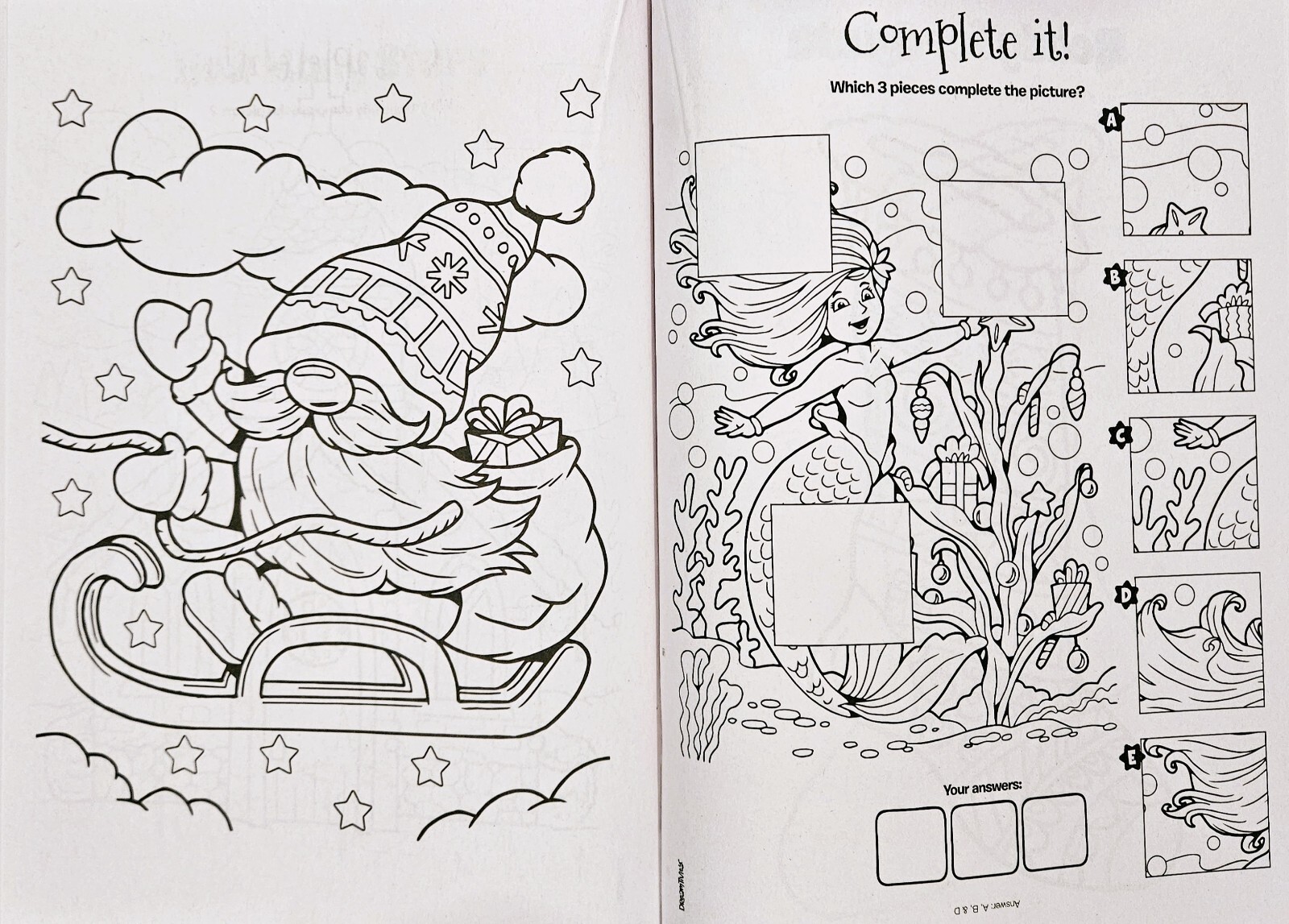 Christmas Coloring & Activity Book Set Of 4 Over 500 Pages!